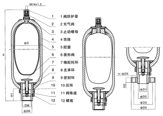 皮囊式蓄能器